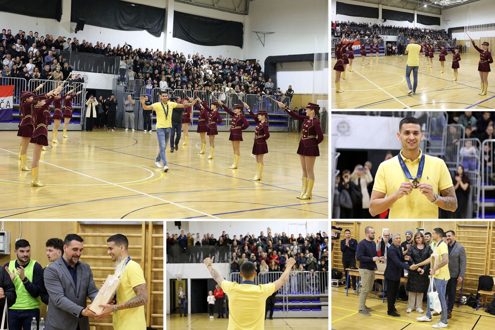 Župa dočekala brončanog reprezentativca; Puna dvorana na Mljekari velikim pljeskom pozdravila Marka Kuraju (FOTOGALERIJA)